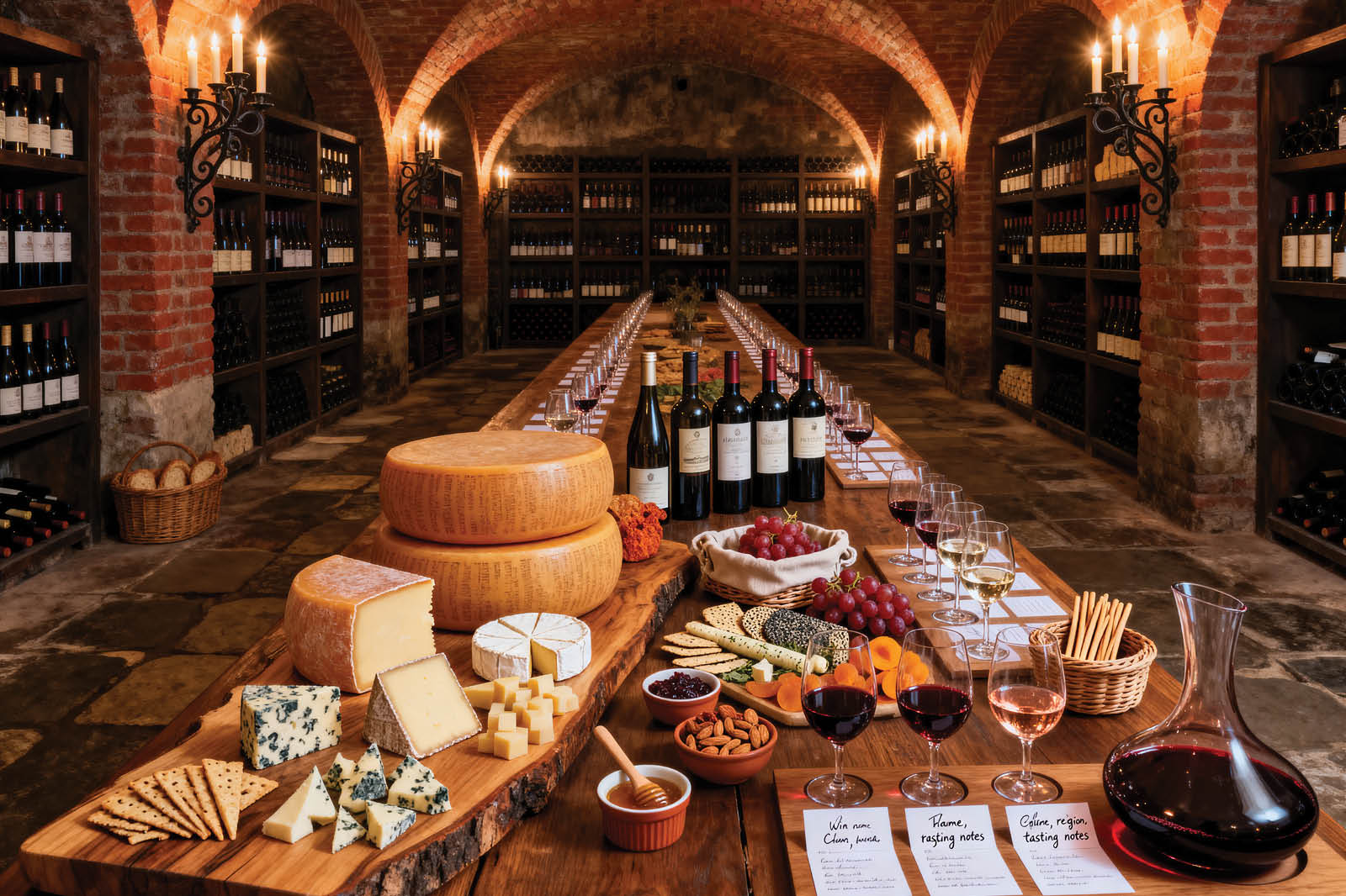 exclusive wine and cheese party setup